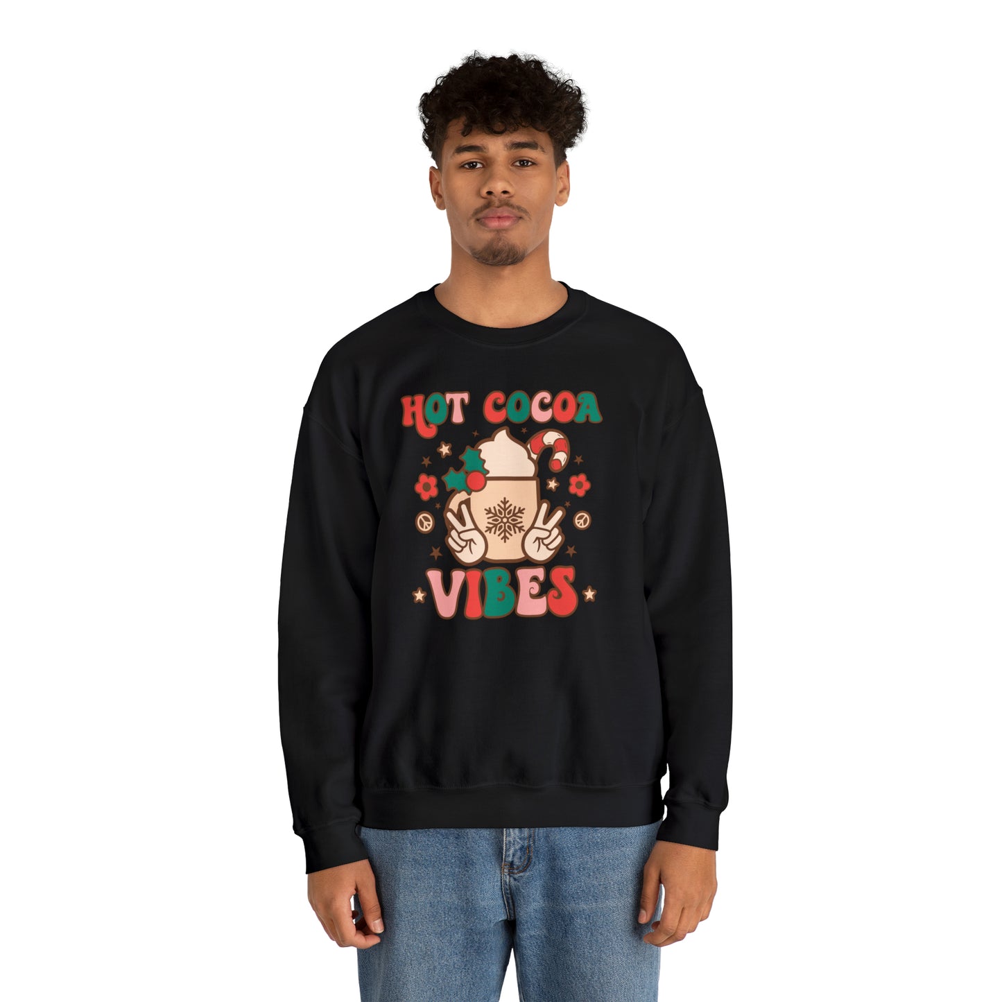 Hot Cocoa Vibes Christmas Van Unisex Heavy Blend™ Crewneck Sweatshirt