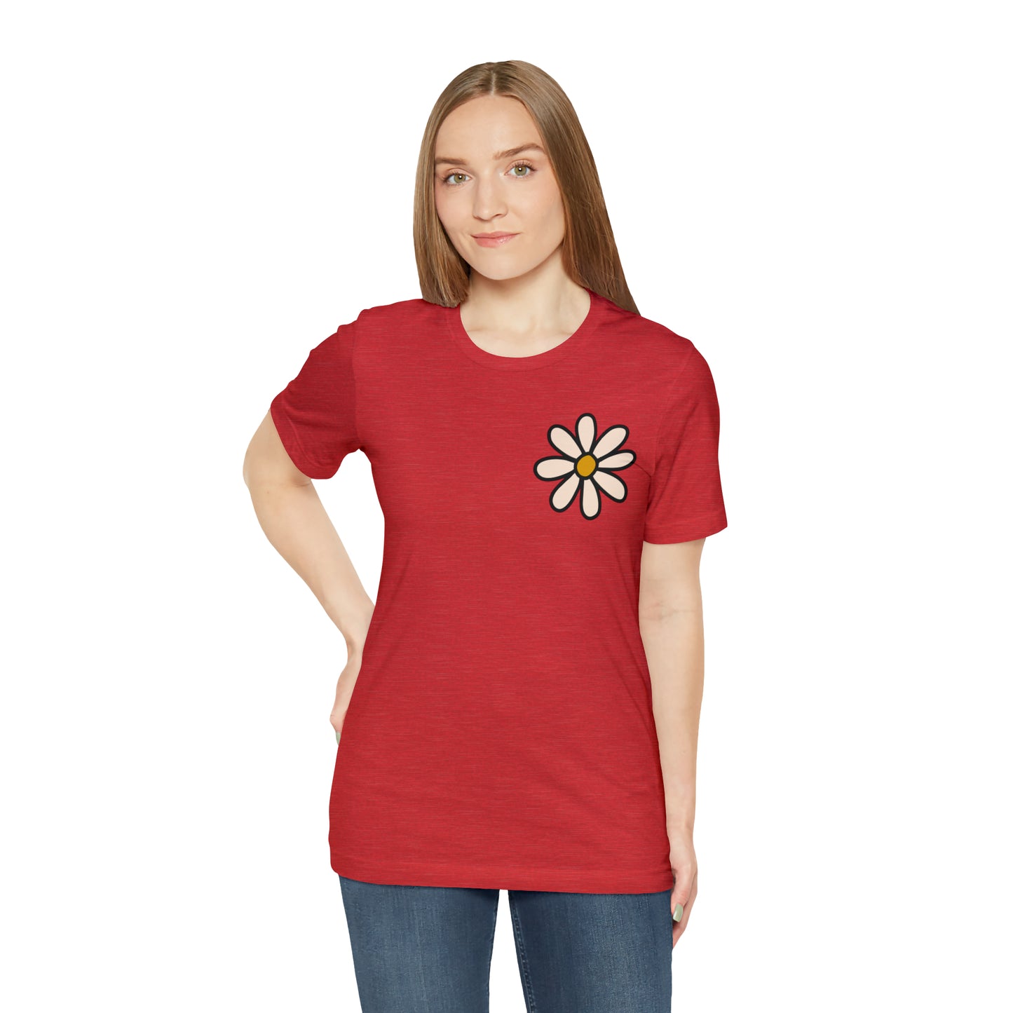 Distressed Daisy Love Like Jesus - Front and Back Design - T-Shirt