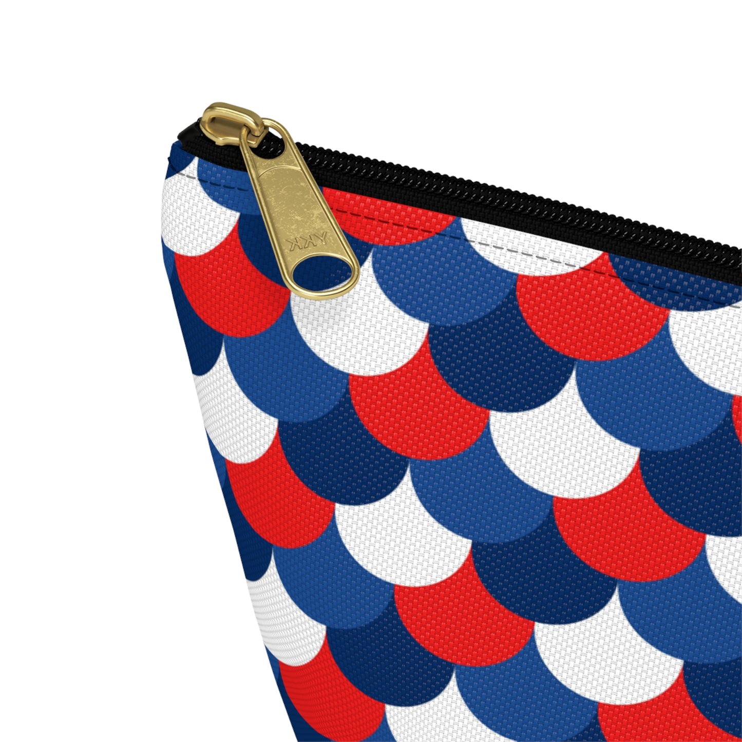 USA America 4th of July Mermaid Scale Red, White and Blue Print Design Accessory Pouch w T-bottom