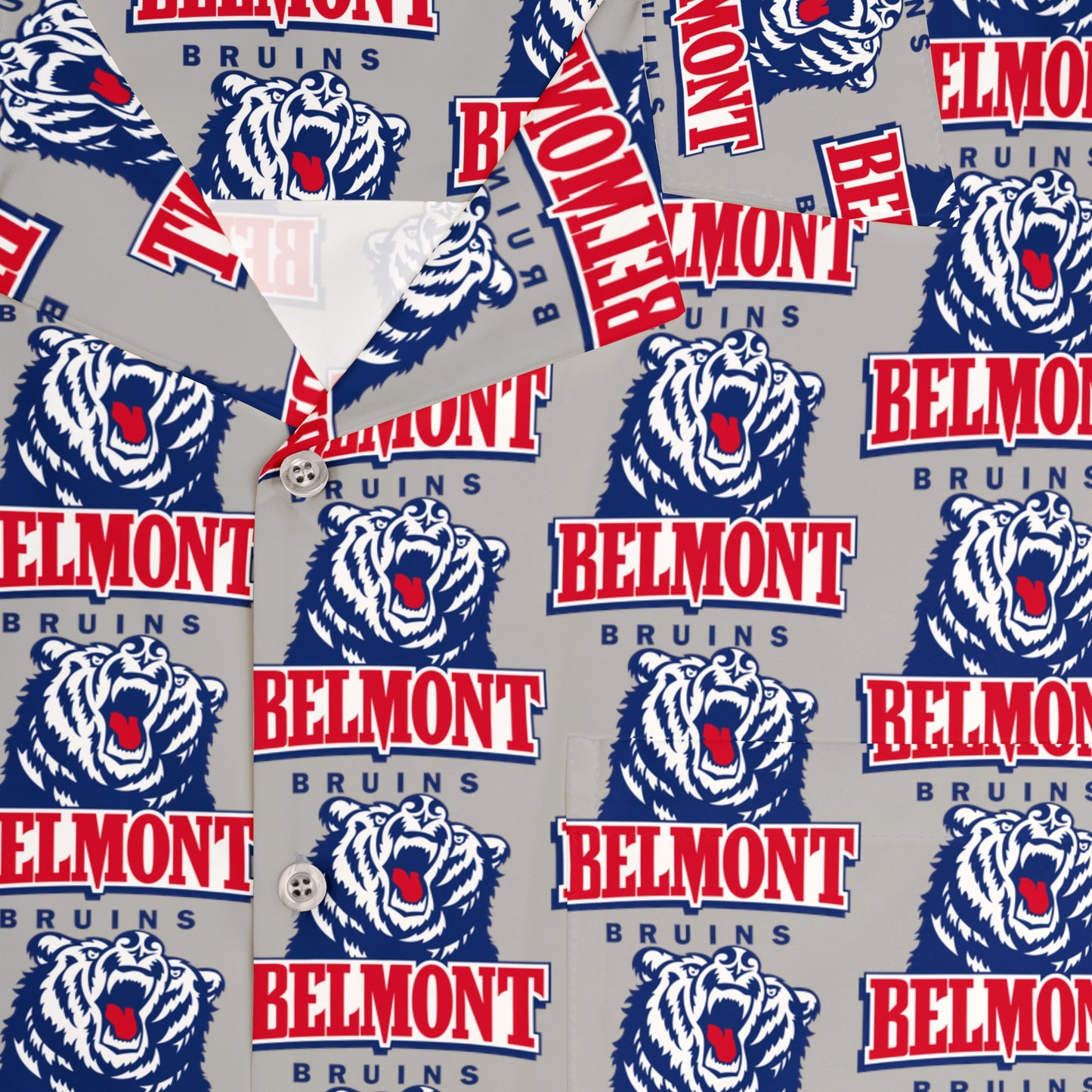 Belmont University Men's Hawaiian Shirt - Gray