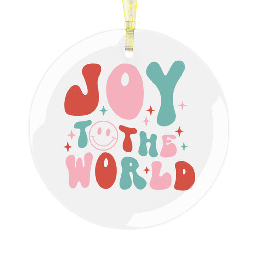 Joy to the World Glass Ornament