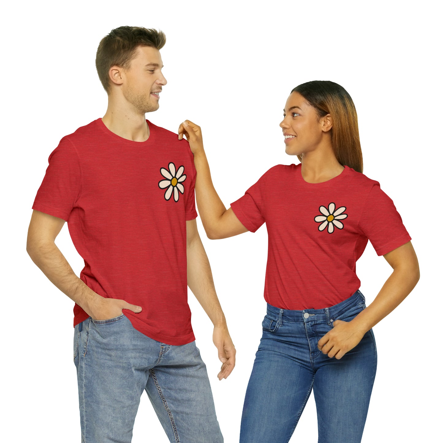Distressed Daisy Love Like Jesus - Front and Back Design - T-Shirt
