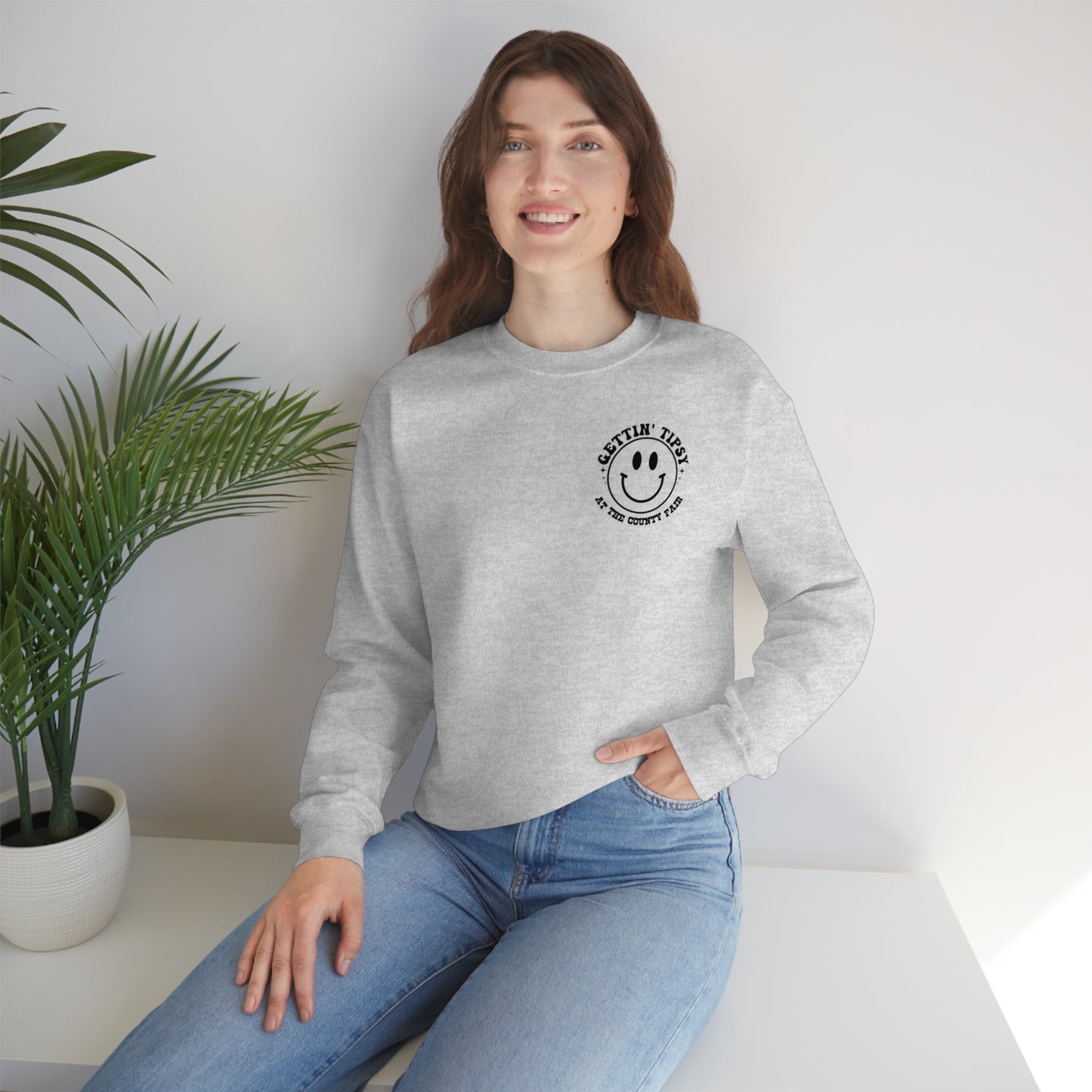 "Gettin' Tipsy at the County Fair" (Front & Back Design) - Unisex Heavy Blend™ Crewneck Sweatshirt
