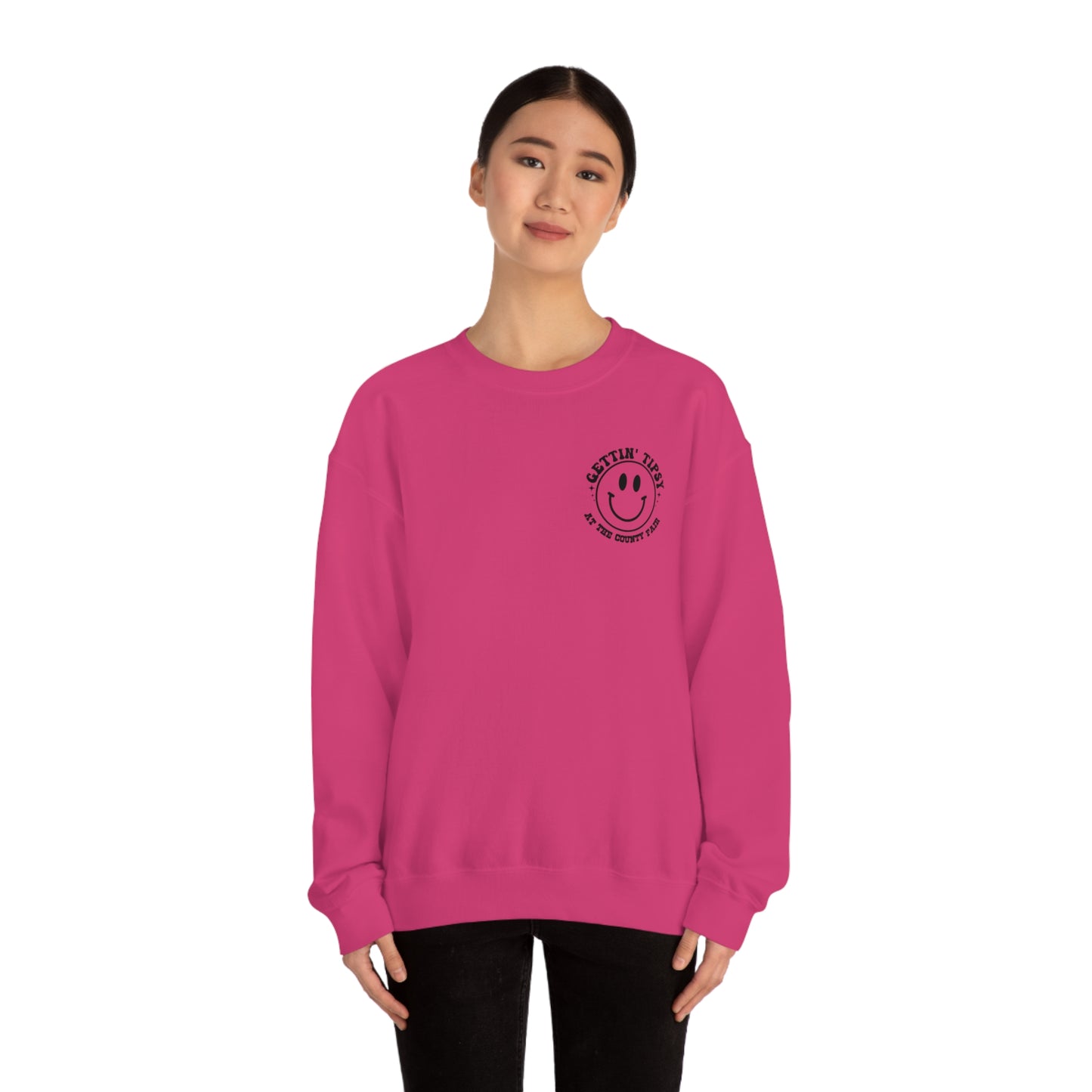 "Gettin' Tipsy at the County Fair" (Front & Back Design) - Unisex Heavy Blend™ Crewneck Sweatshirt