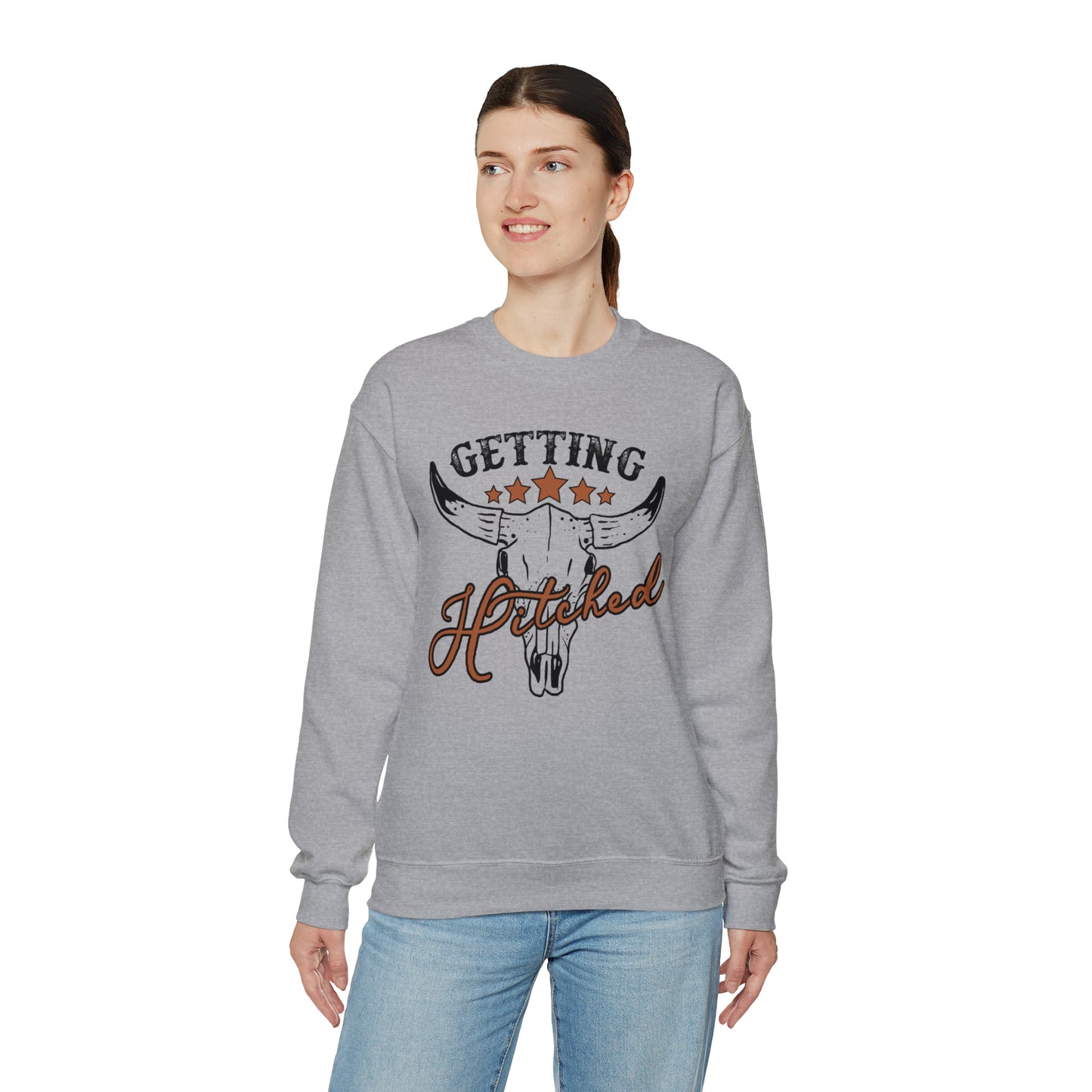 Vintage Getting Hitched Bride Unisex Heavy Blend™ Crewneck Sweatshirt