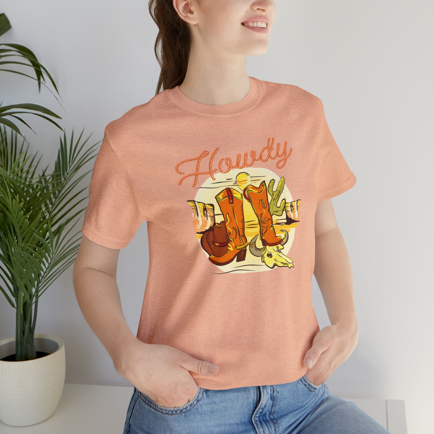 "Rope Howdy with boots" Unisex Jersey Short Sleeve Tee