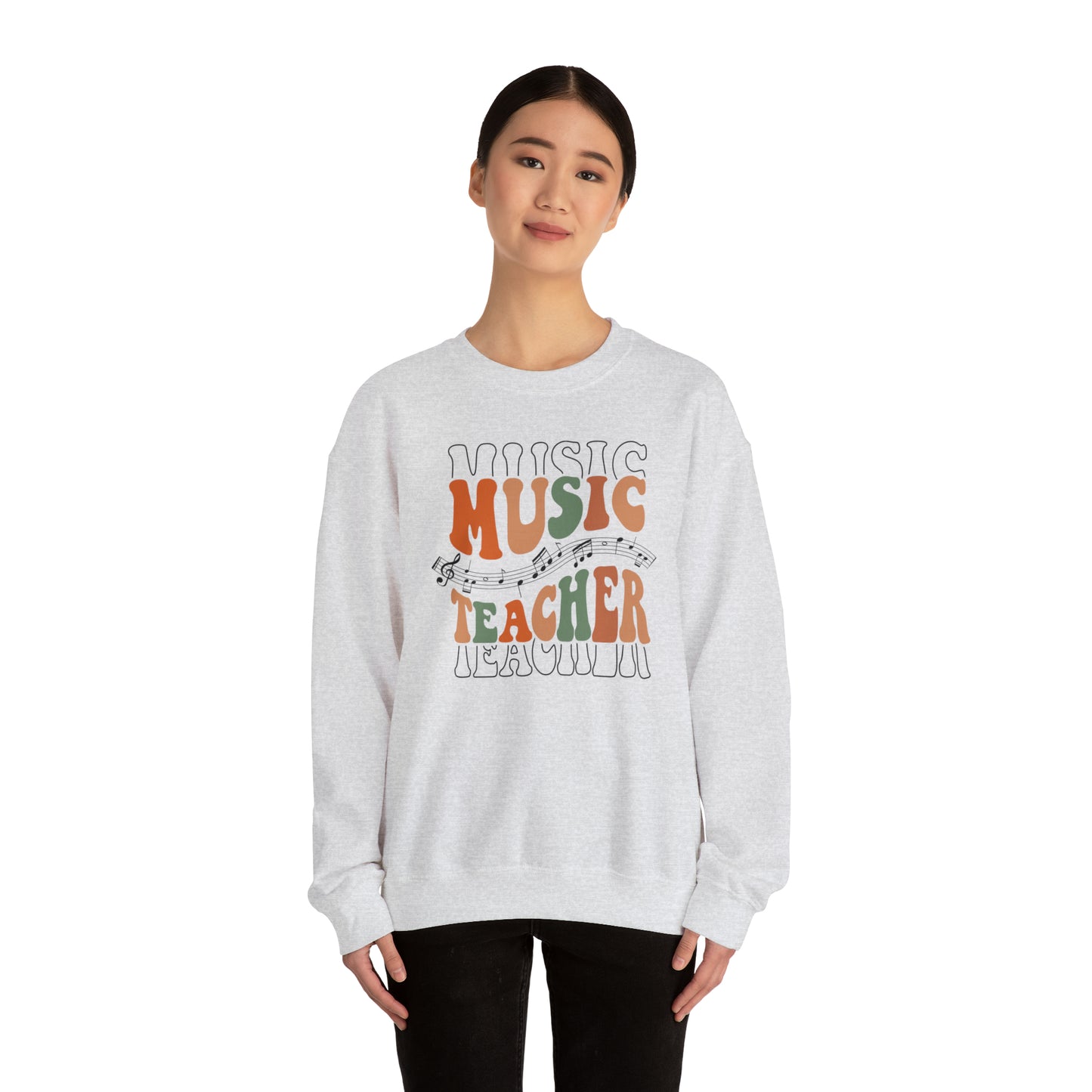 Music Teacher Multi-Line Heavyweight Crewneck Sweatshirt