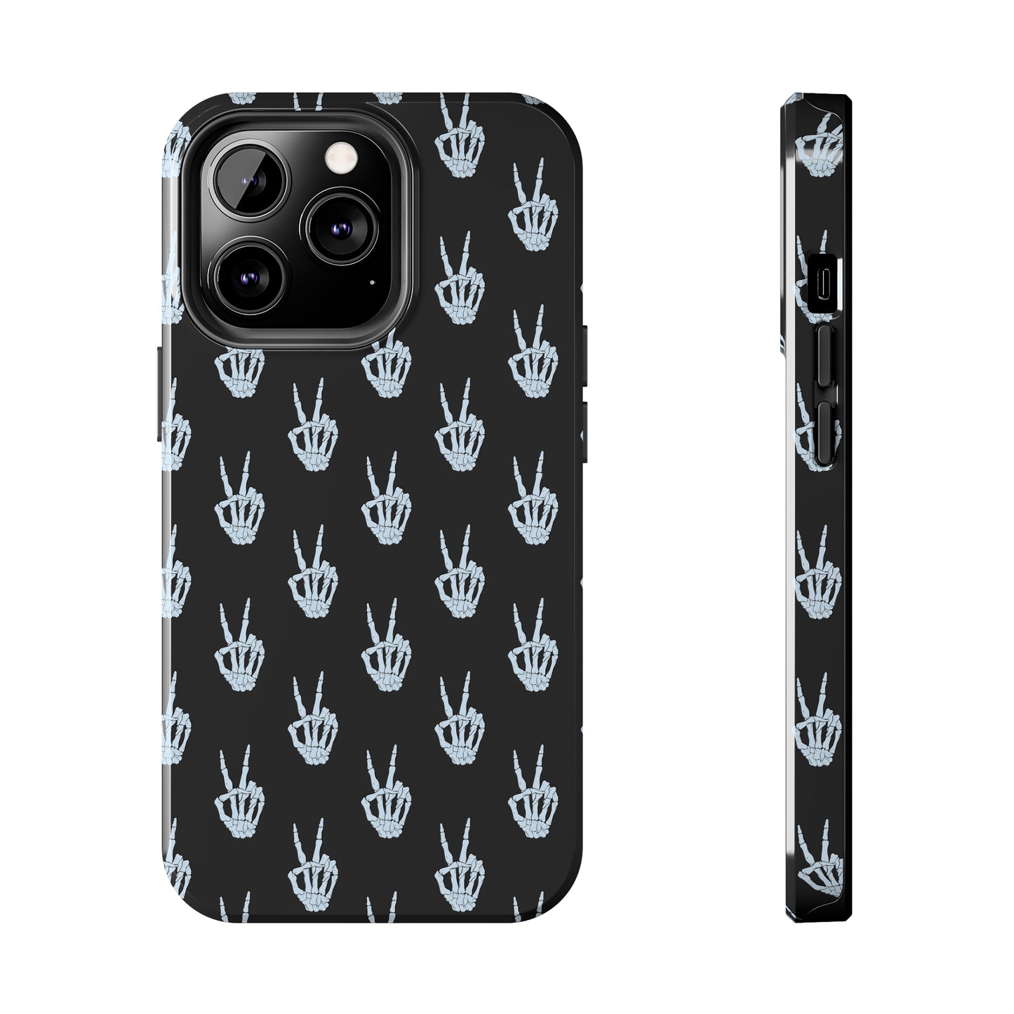 Skeleton Hand Peace Sign Tough Phone Cases