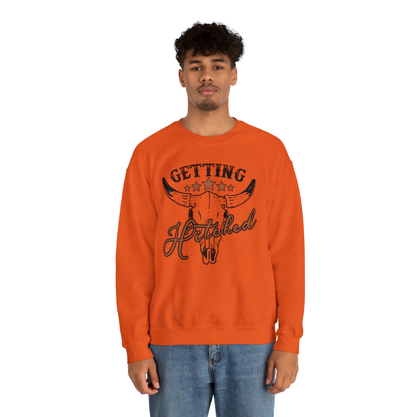Vintage Getting Hitched Bride Unisex Heavy Blend™ Crewneck Sweatshirt