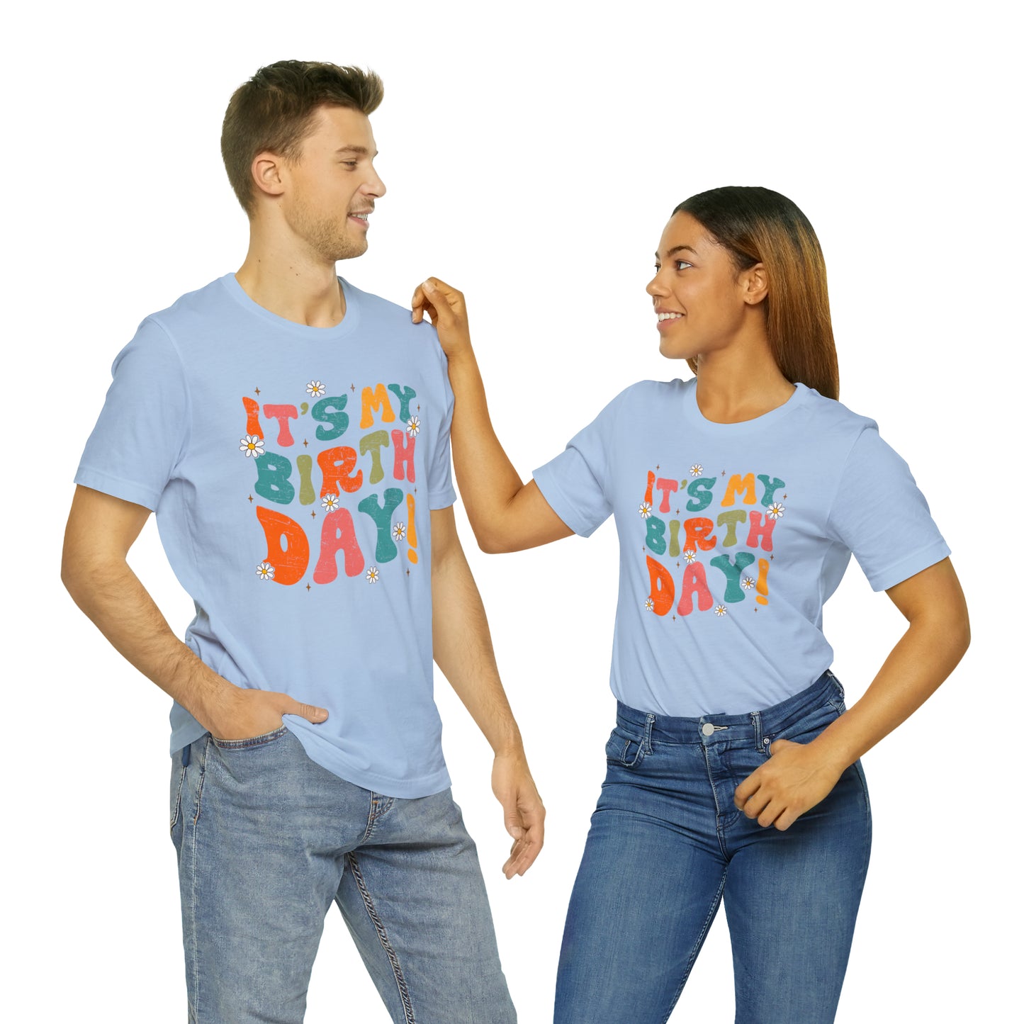 Distressed It's My Birthday Colorful Daisy T-Shirt