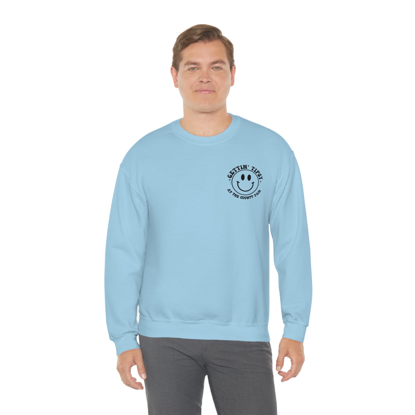 "Gettin' Tipsy at the County Fair" (Front & Back Design) - Unisex Heavy Blend™ Crewneck Sweatshirt