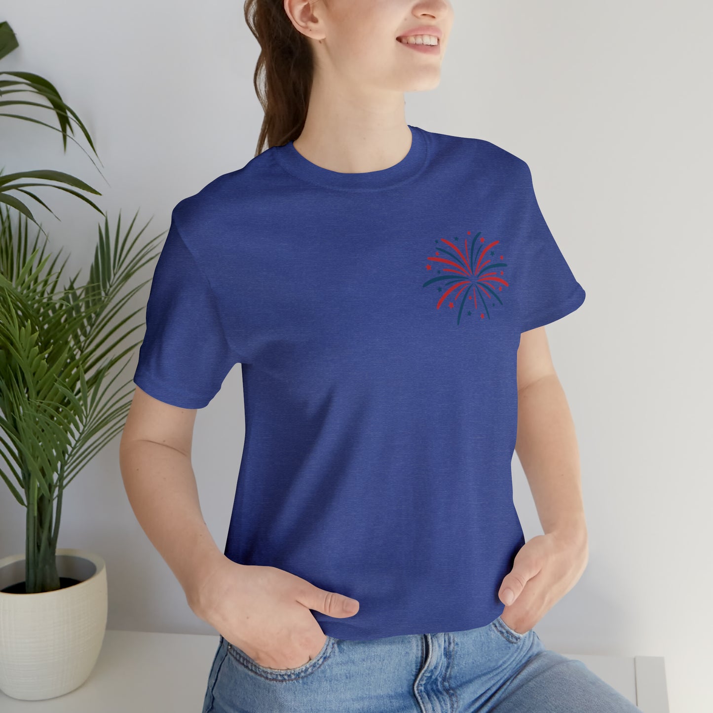 "Land of the Free Because of the Brave" Unisex Jersey Short Sleeve Tee (Front and Back Design)