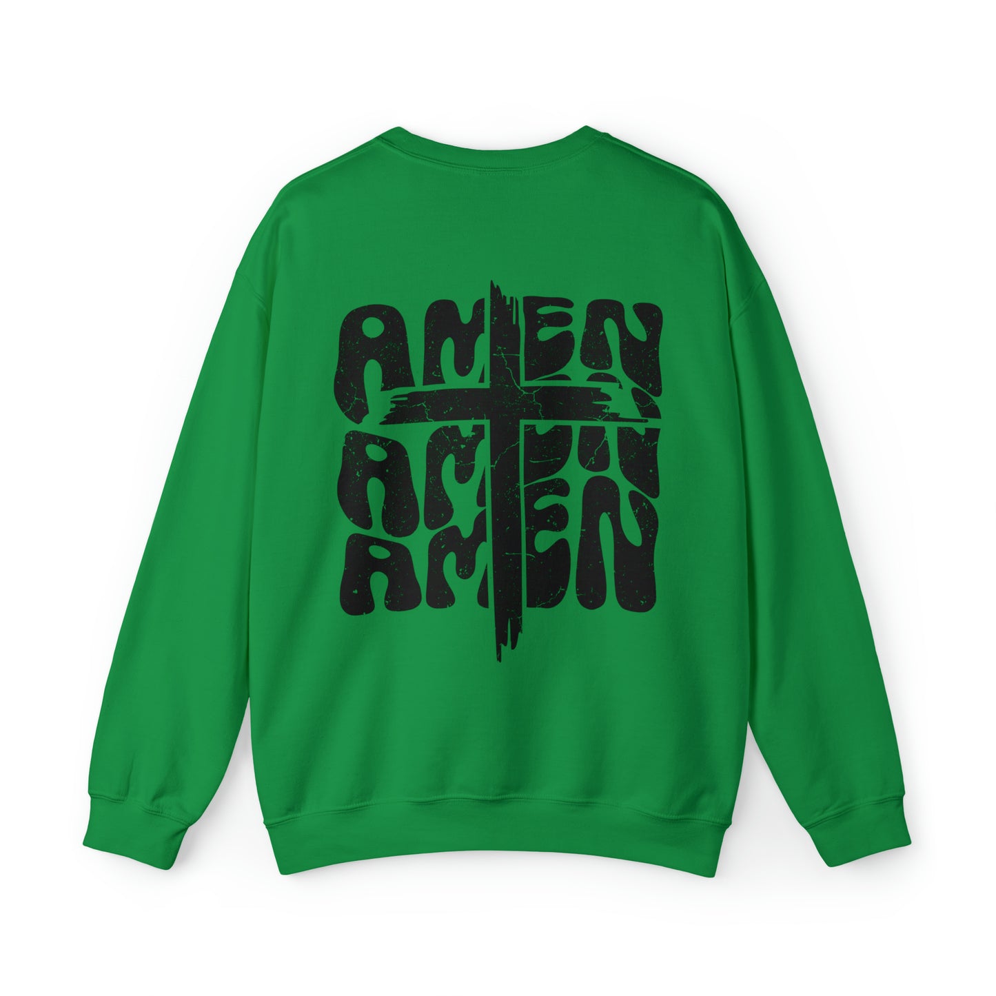 Amen Amen Amen with Cross Front and Back Design Heavy Blend™ Crewneck Sweatshirt