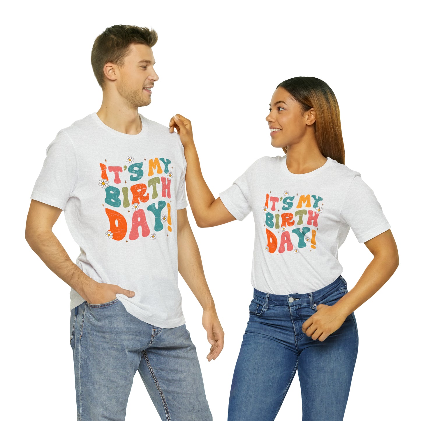 Distressed It's My Birthday Colorful Daisy T-Shirt
