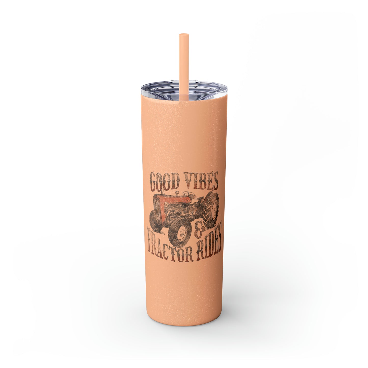 Country Cow Print Skinny Tumbler with Straw, 20oz