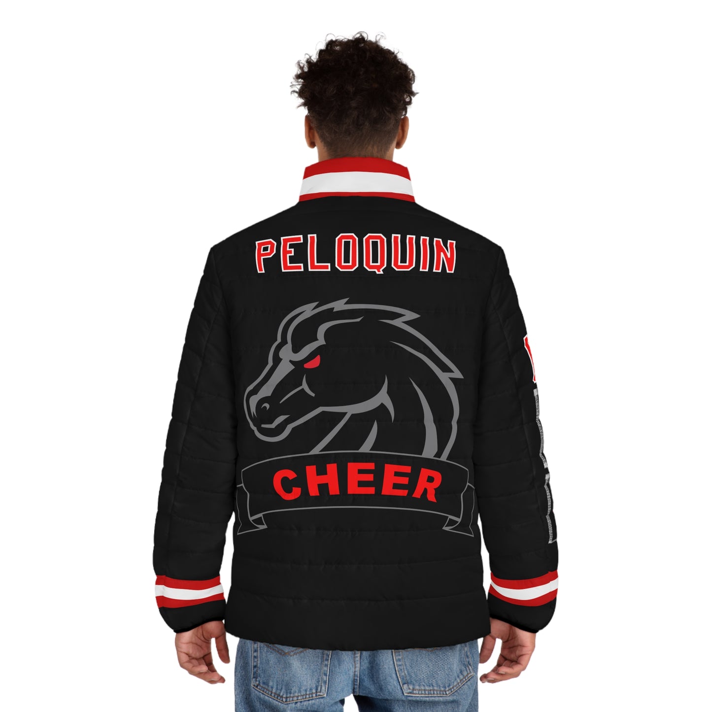 Nolan Cheer Game Day Men's Puffer Coat/ Jacket - Black