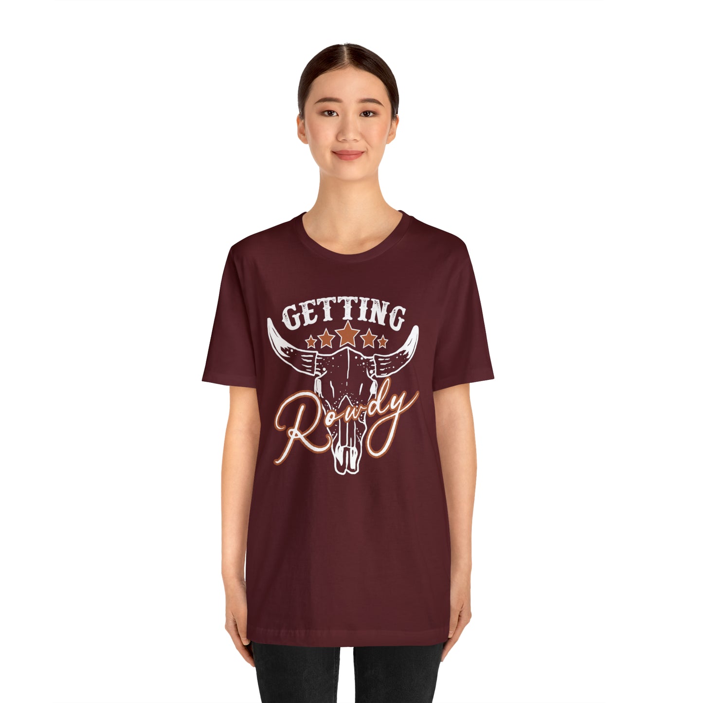 Vintage Getting Rowdy Party/ Bridesmaid/ Groomsman T-Shirt - White Ink