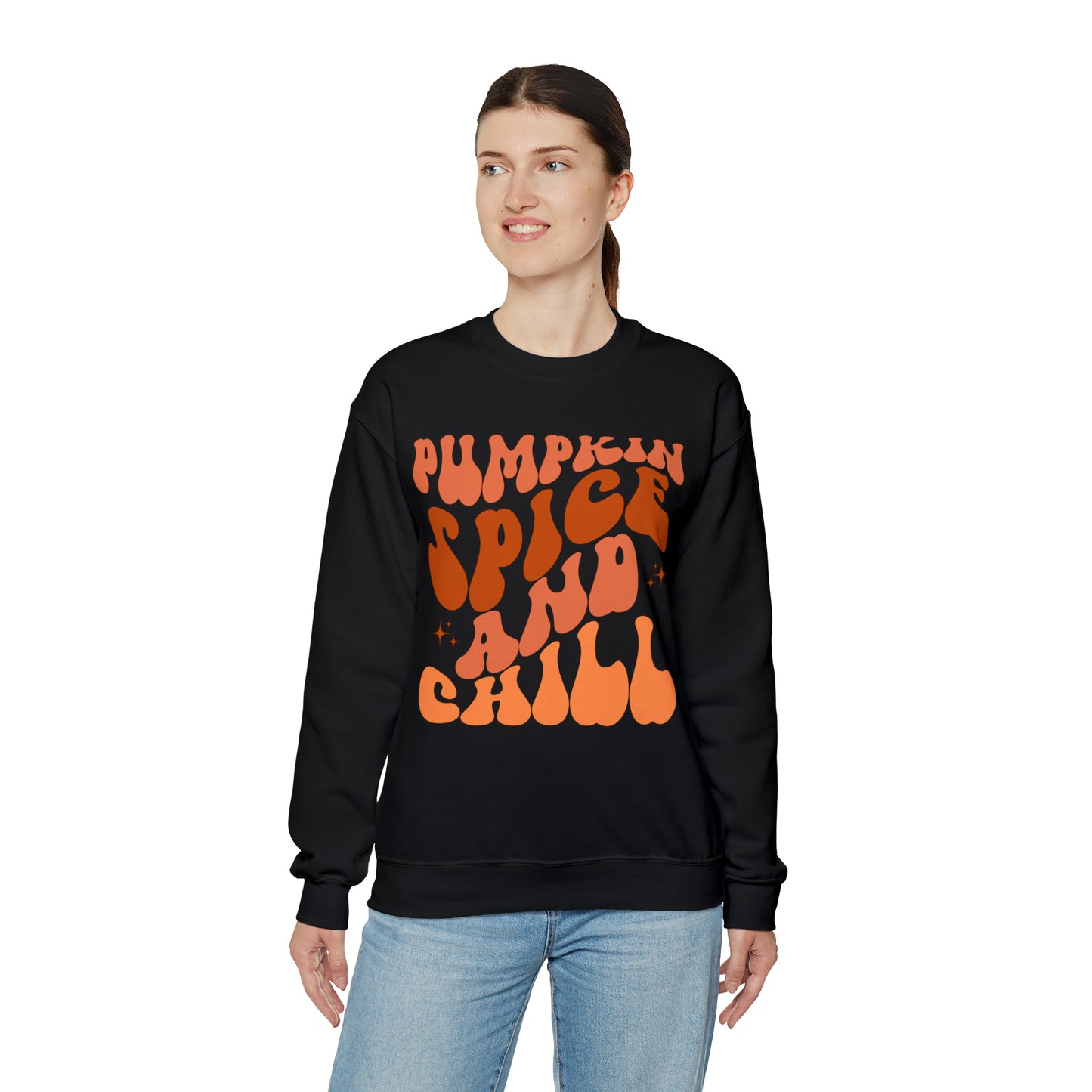 Pumpkin Spice and Chill Heavy Blend™ Crewneck Sweatshirt