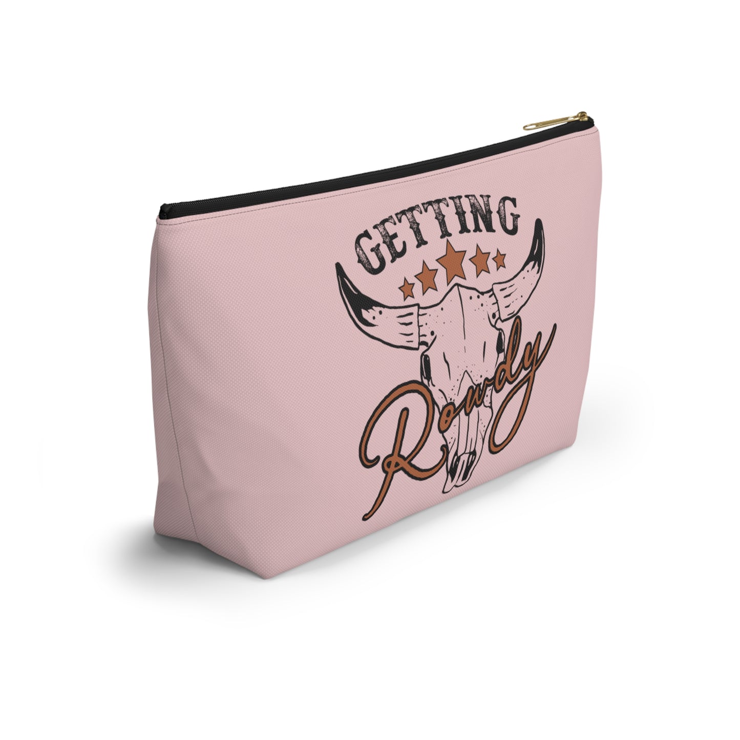 Rustic Getting Rowdy Bridesmaid/ Party Crew Print Design Accessory Pouch w T-bottom