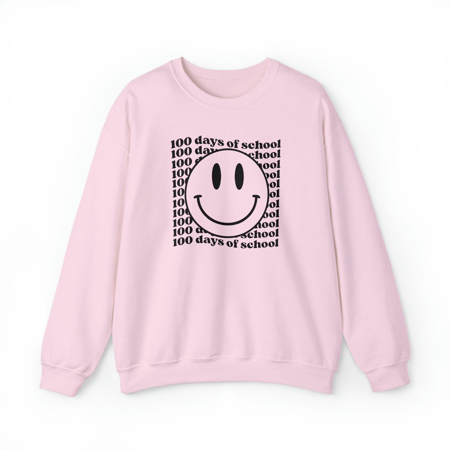 100 Days of School Smiley Face Heavyweight Crewneck Sweatshirt