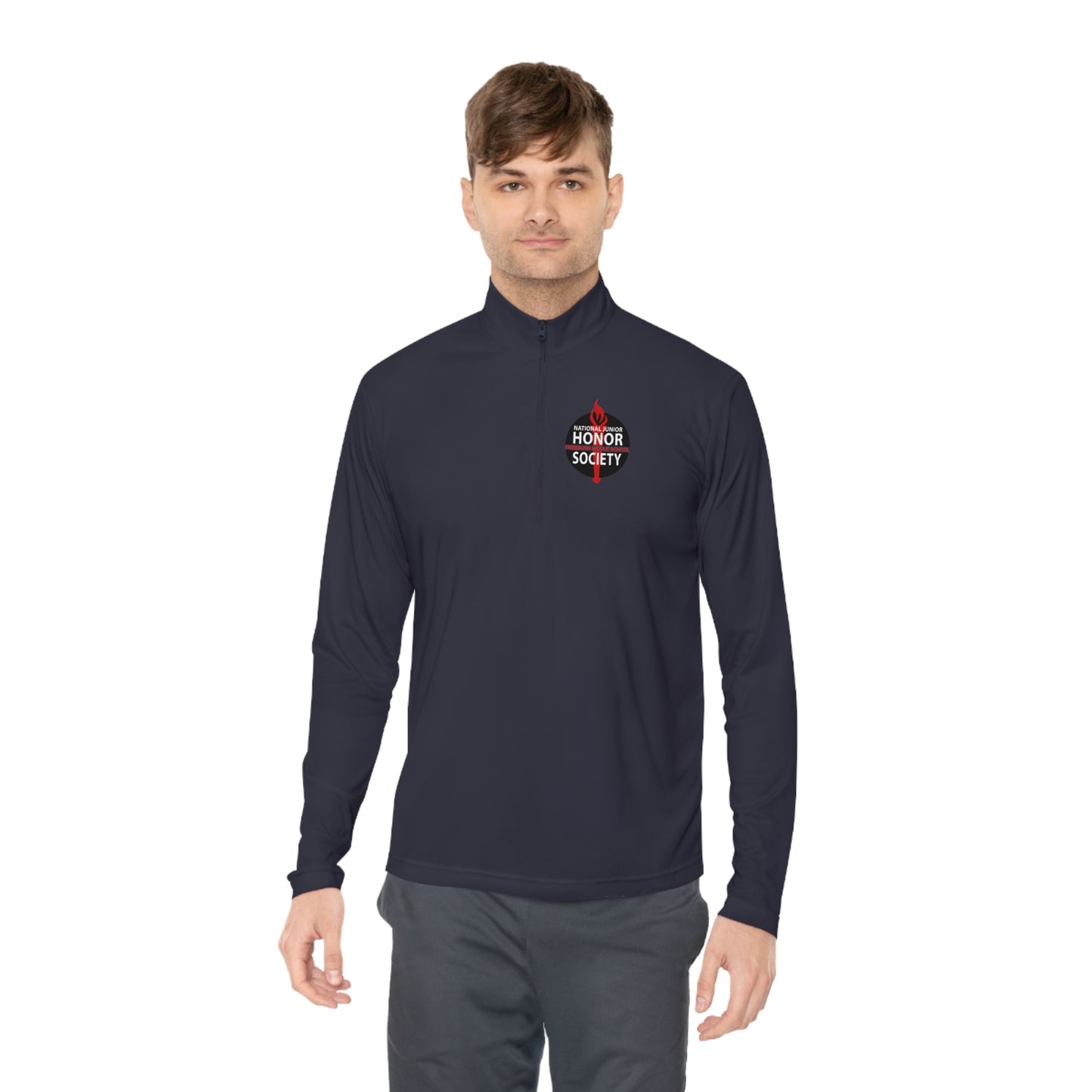 Freeburg Middle School NJHS Black and Red Design Unisex Quarter-Zip Pullover