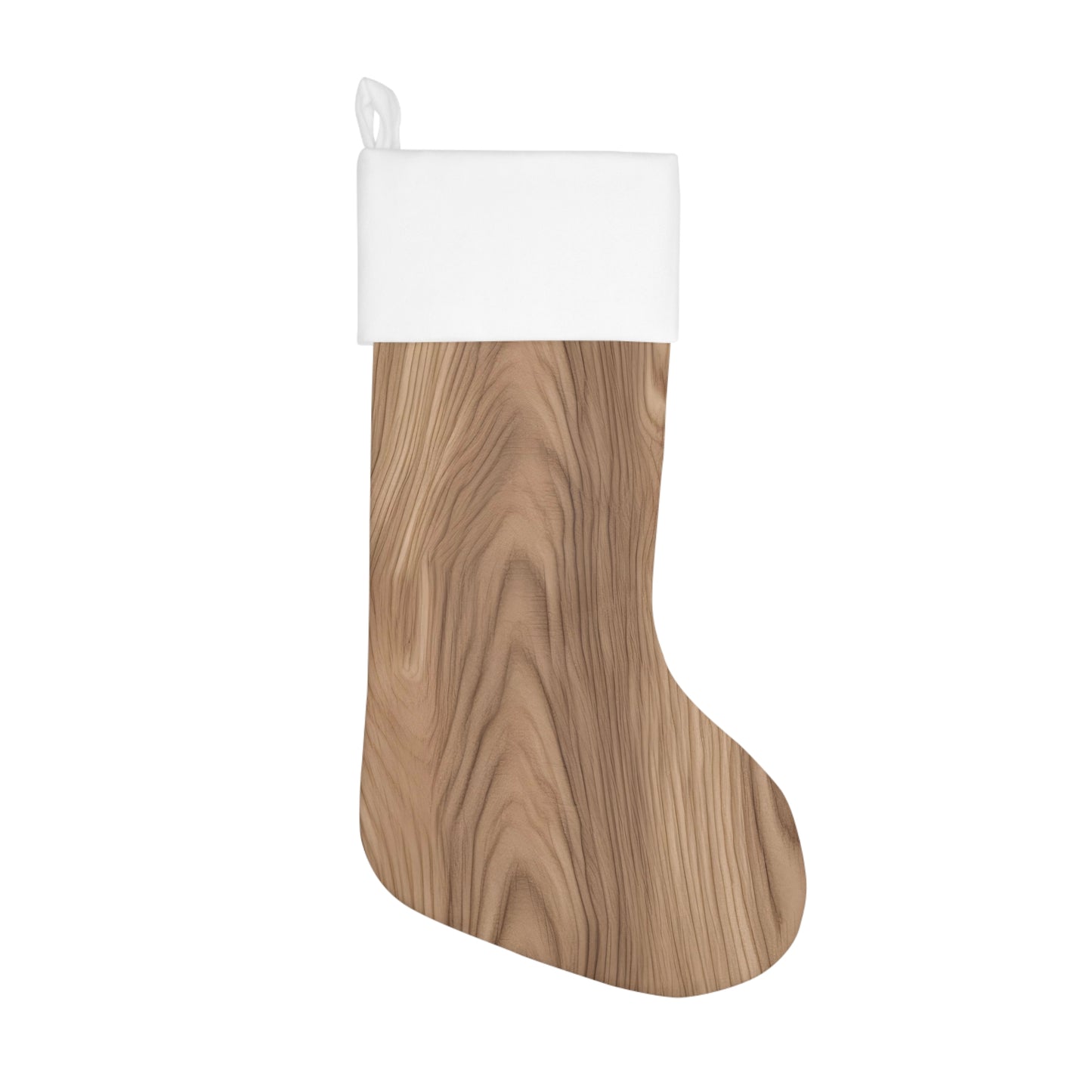 Wooden Print Holiday Stocking
