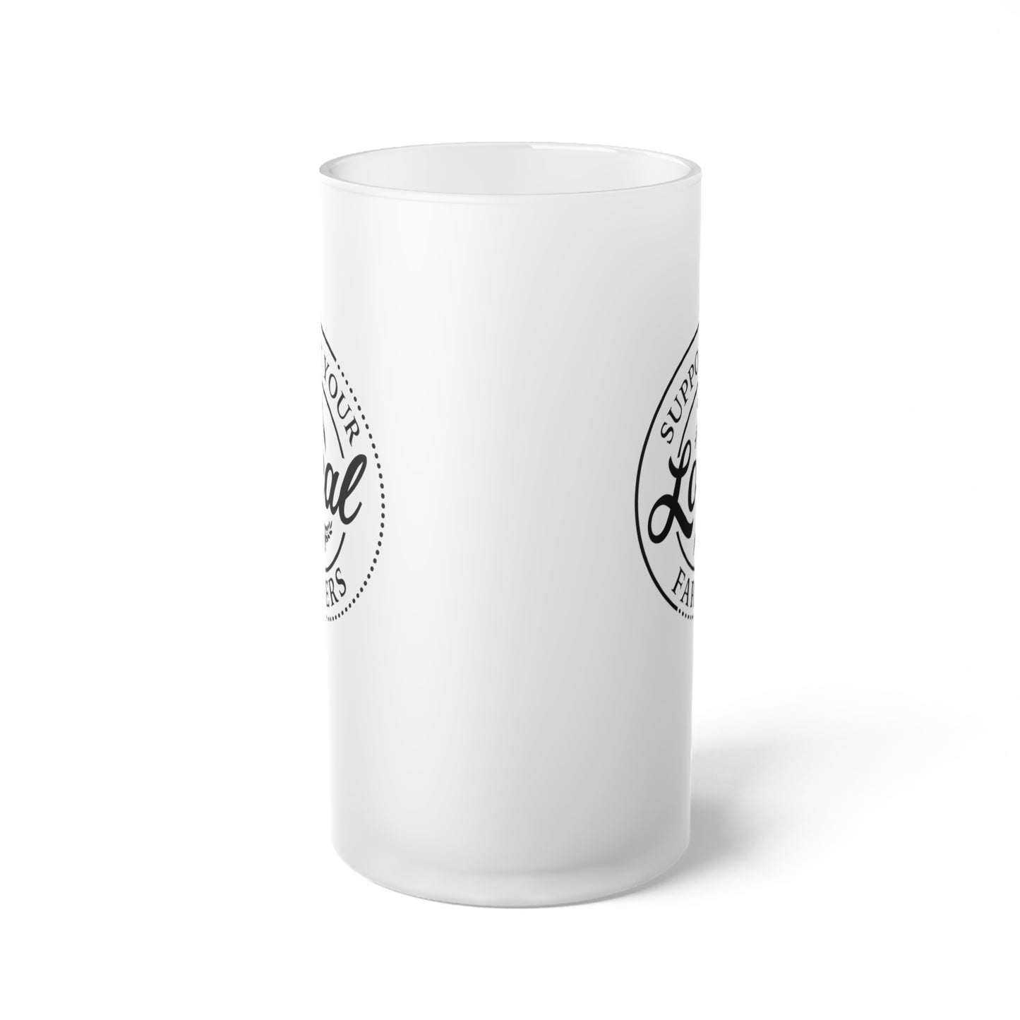 Support Your Local Farmers Frosted Glass Beer Mug