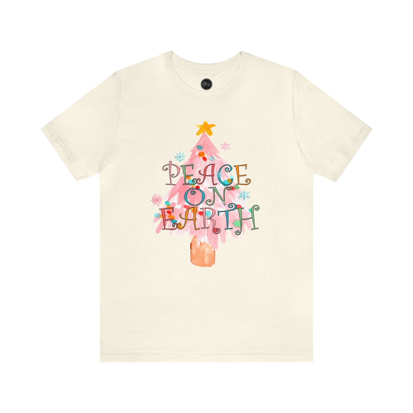 Peace on Earth Christmas/ Holiday Bella Jersey Short Sleeve Tee (Unisex)