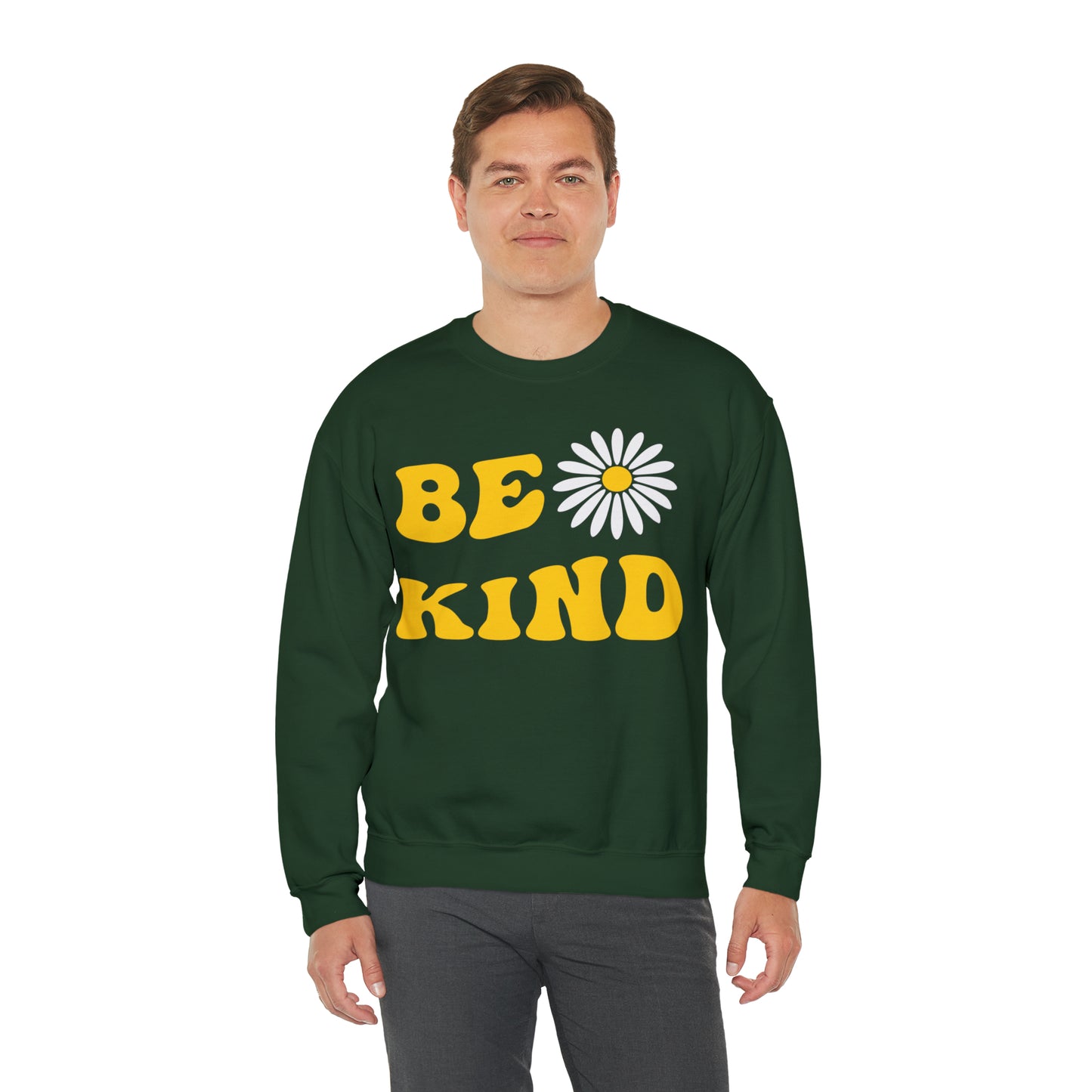 Be Kind Yellow Sunflower Unisex Heavy Blend™ Crewneck Sweatshirt