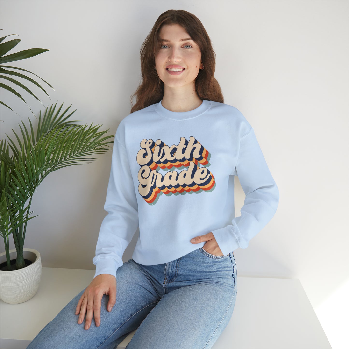 Retro Sixth Grade Unisex Heavy Blend™ Crewneck Sweatshirt
