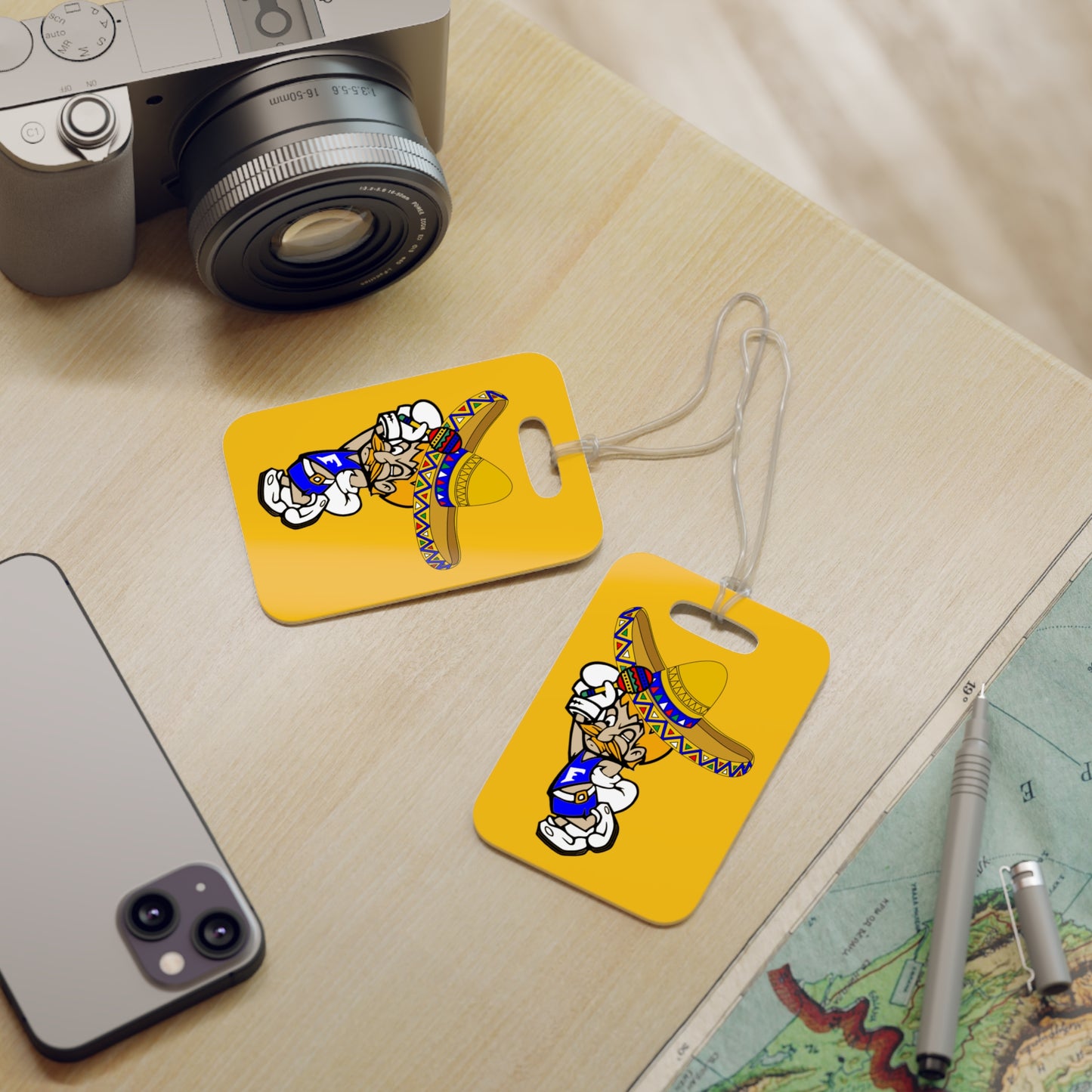 Sombrero Midget Luggage Tags - Yellow