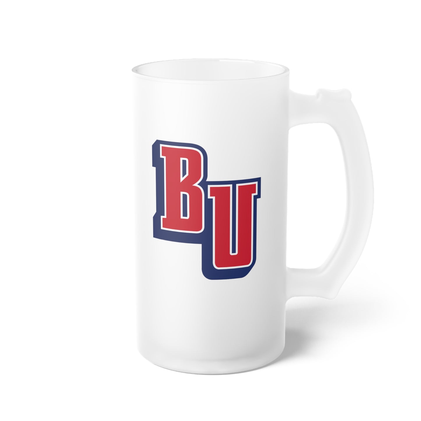 Belmont University BU Frosted Glass Beer Mug