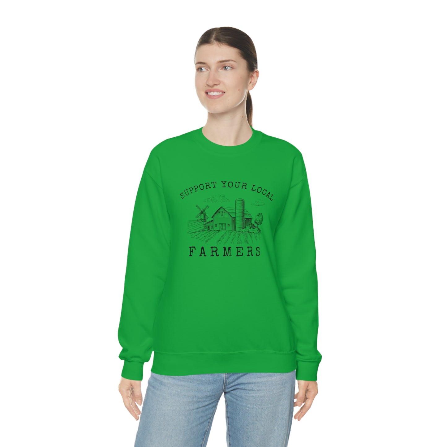 "Support Your Local Farmers - Wide Scene" - Unisex Heavy Blend™ Crewneck Sweatshirt