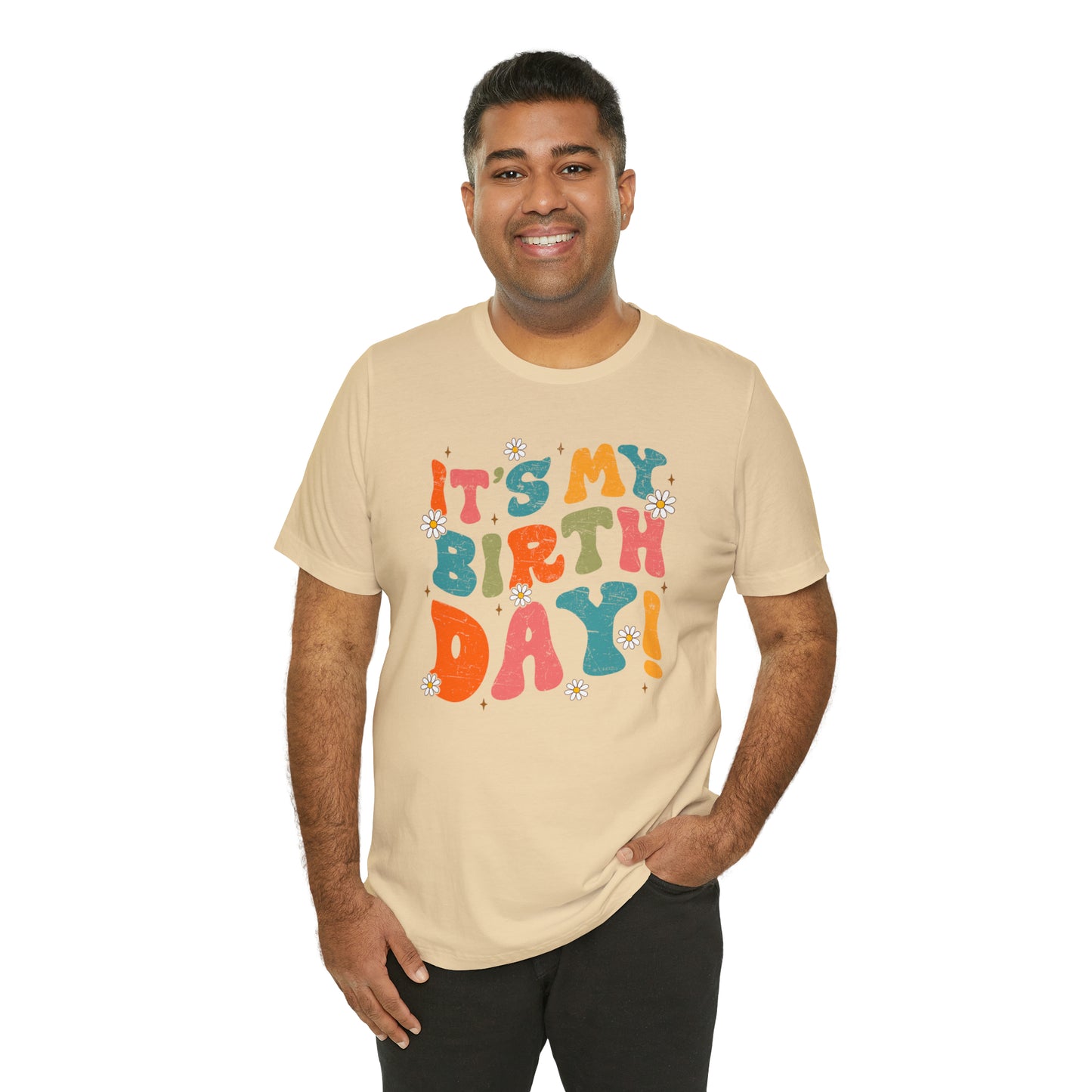 Distressed It's My Birthday Colorful Daisy T-Shirt