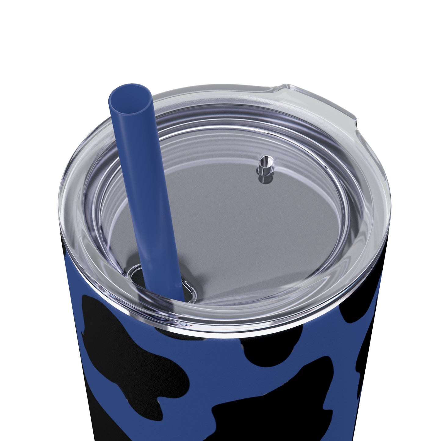 Country Cow Print Skinny Tumbler with Straw, 20oz
