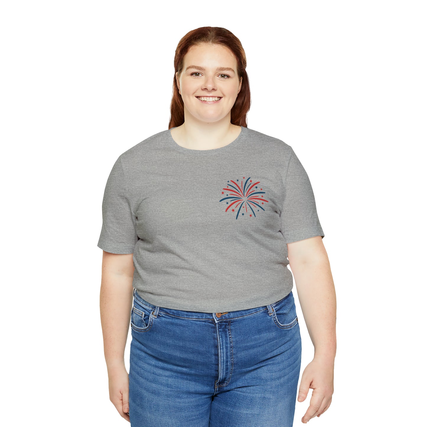 "Land of the Free Because of the Brave" Unisex Jersey Short Sleeve Tee (Front and Back Design)