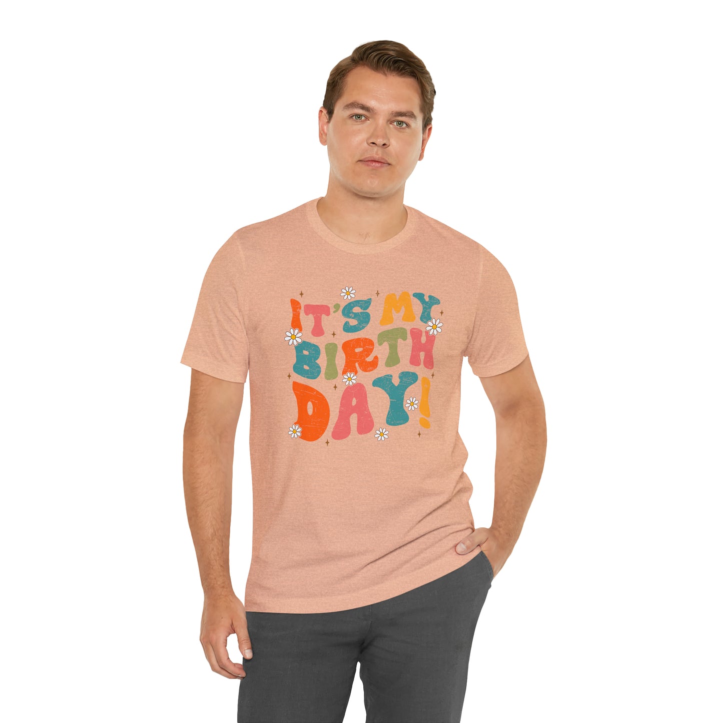 Distressed It's My Birthday Colorful Daisy T-Shirt