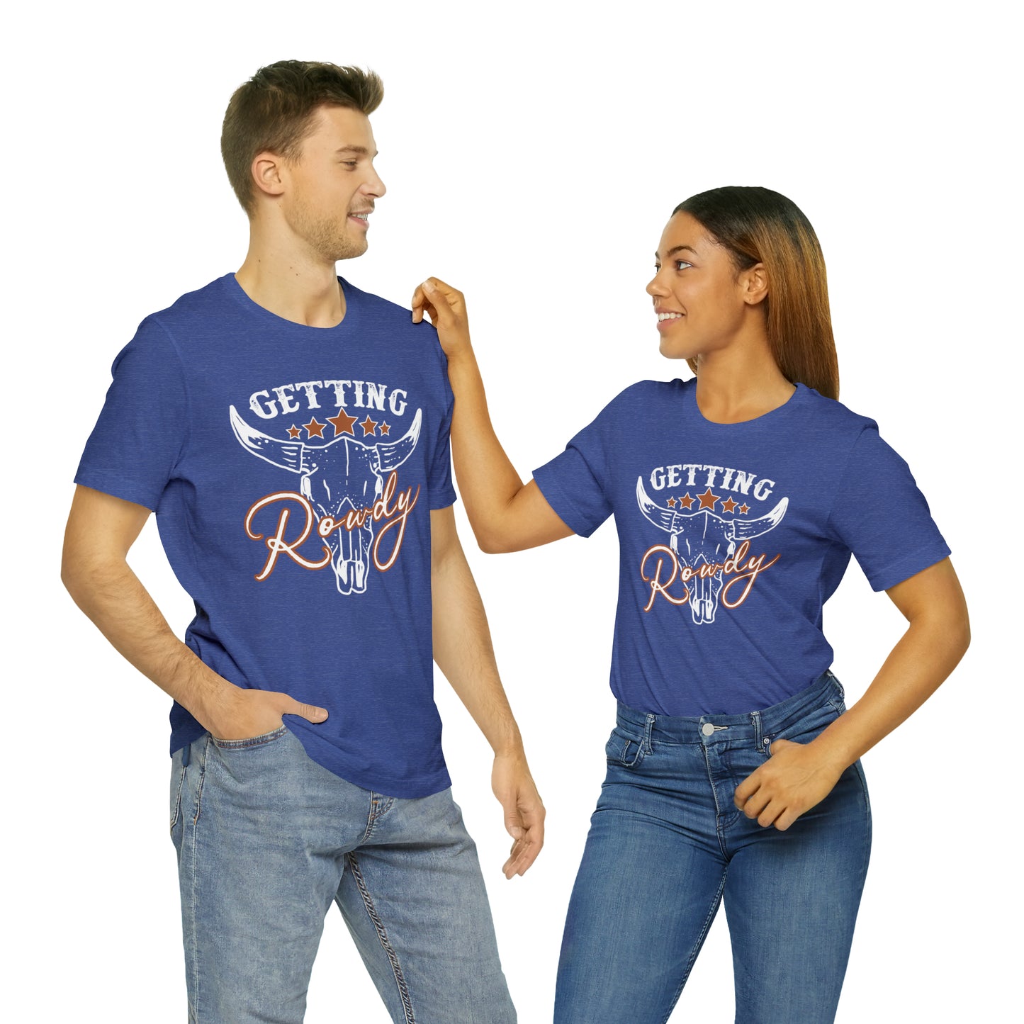 Vintage Getting Rowdy Party/ Bridesmaid/ Groomsman T-Shirt - White Ink