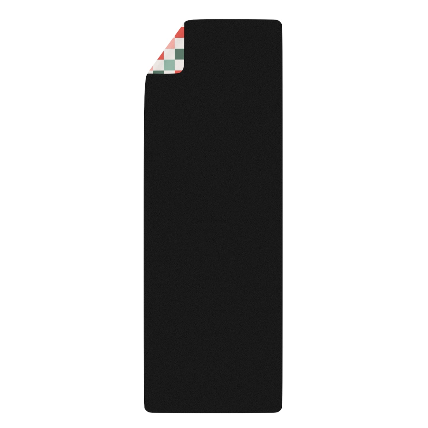 Christmas Checkerboard Green Red Sage and Pink Pattern Rubber Yoga Mat