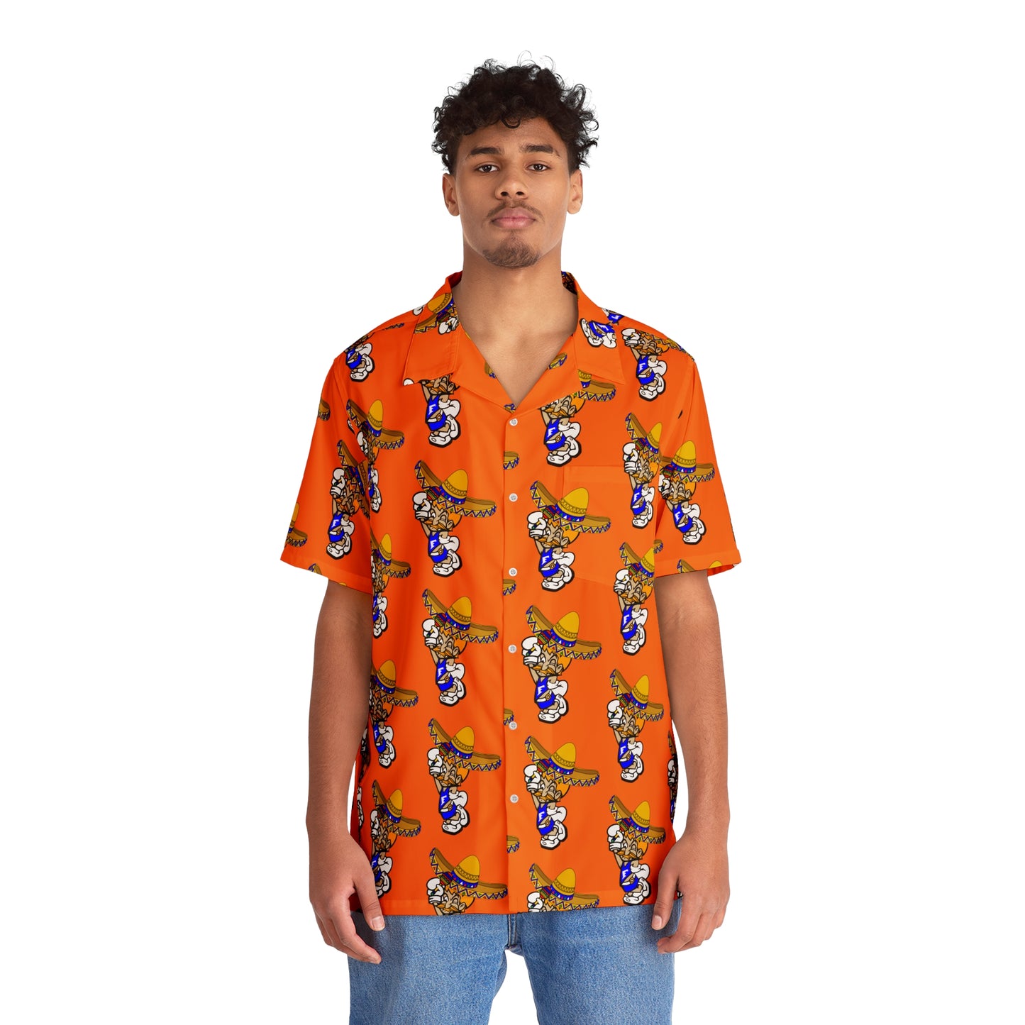 Freeburg Sombrero Midget Men's Hawaiian Shirt - Orange