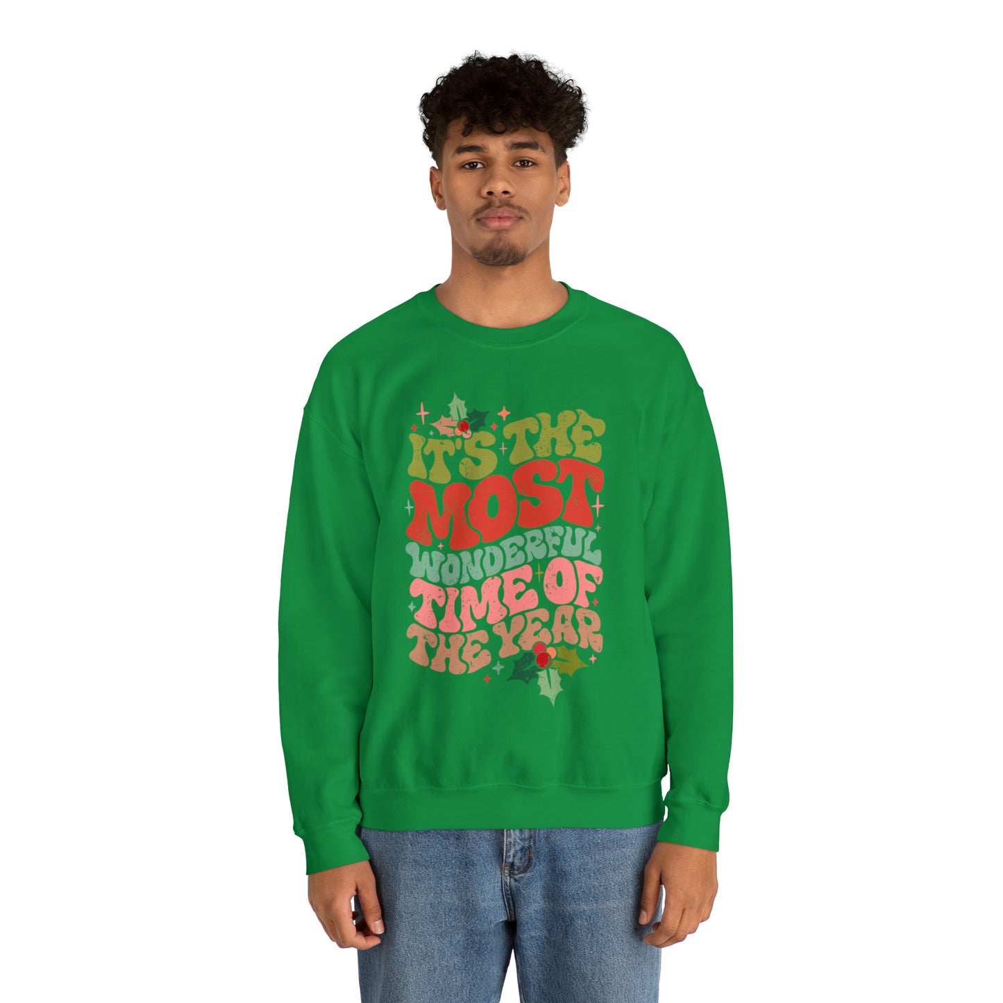 Retro It's the Most Wonderful Time of the Year Unisex Heavy Blend™ Crewneck Sweatshirt