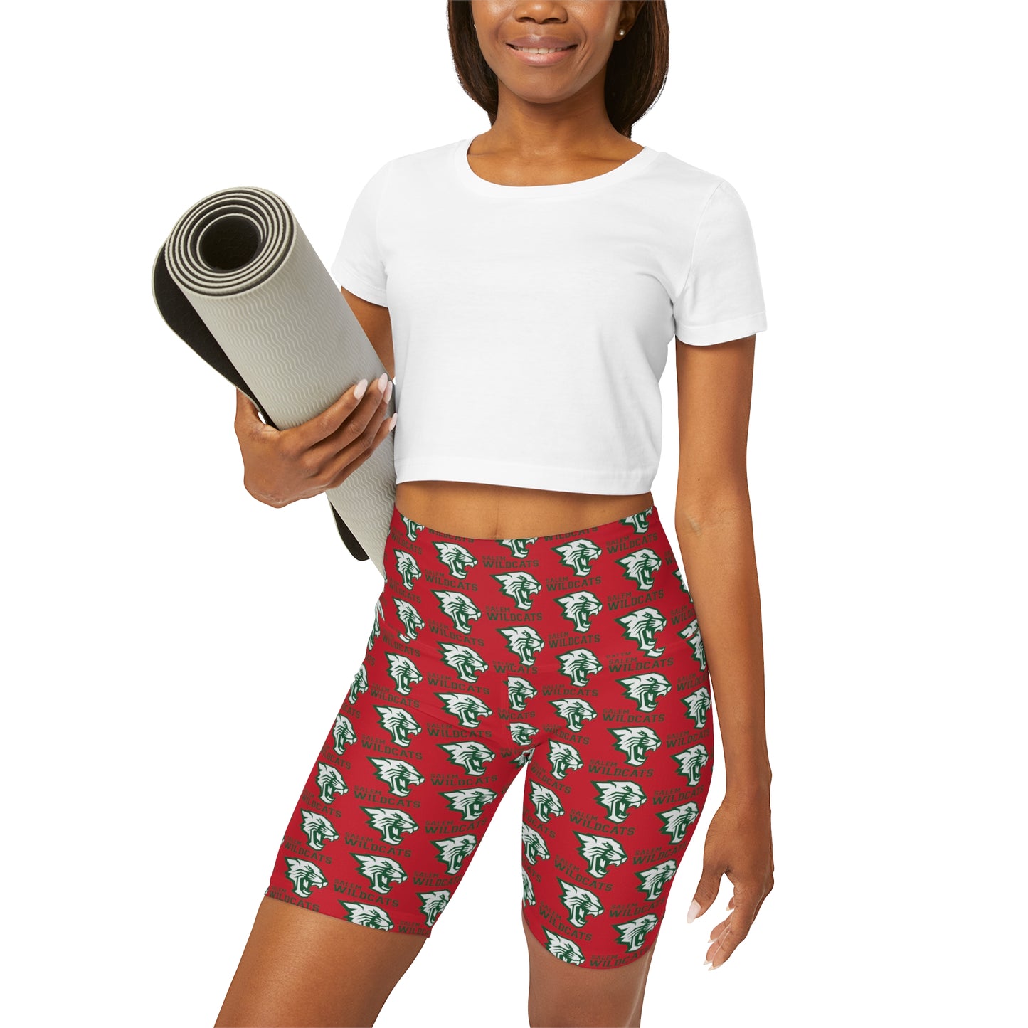 Salem Wildcats High Waisted Yoga Shorts - Red