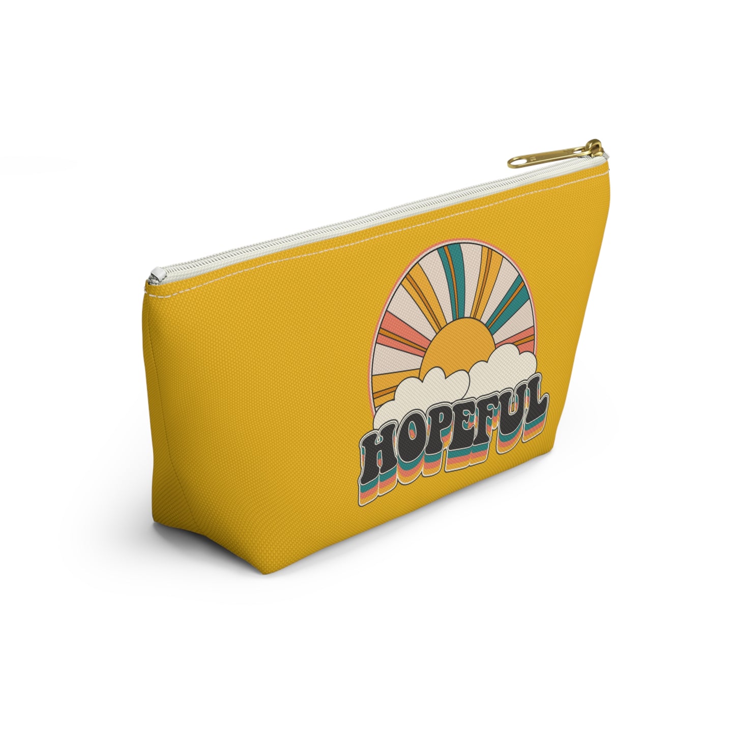 Christian Hopeful Rainbow Sunshine Print Design Accessory Pouch w T-bottom