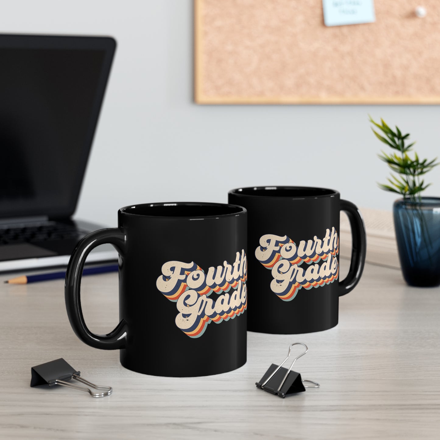 Retro Fourth Grade Crew 11oz Black Mug