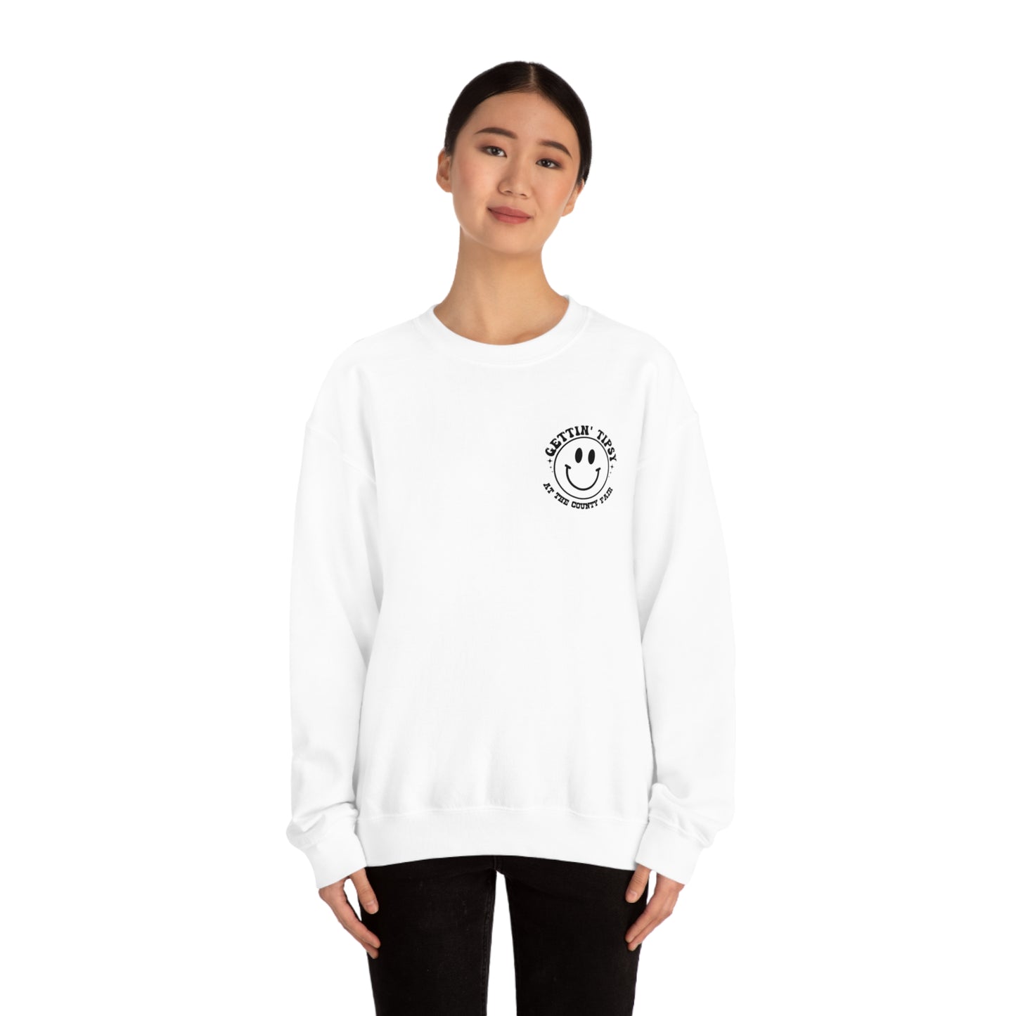 "Gettin' Tipsy at the County Fair" (Front & Back Design) - Unisex Heavy Blend™ Crewneck Sweatshirt