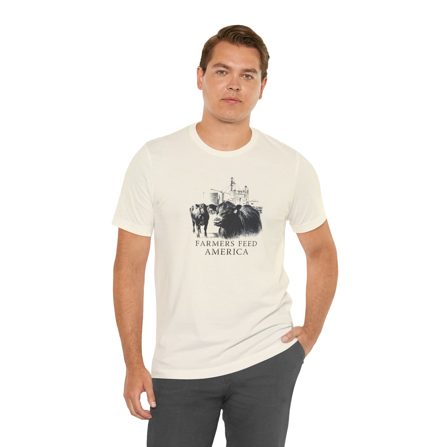 "Farmers Feed America" Unisex Jersey Short Sleeve Tee