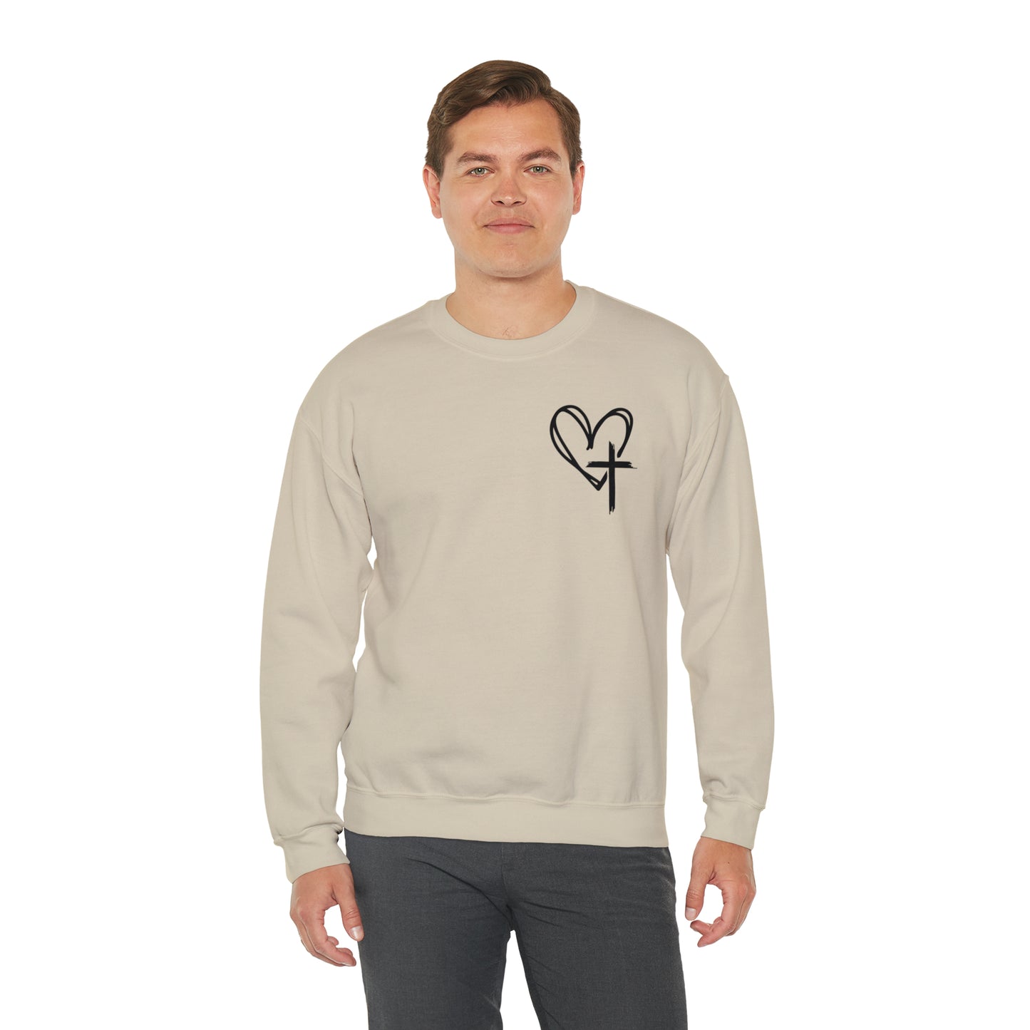 Amen Amen Amen with Cross Front and Back Design Heavy Blend™ Crewneck Sweatshirt