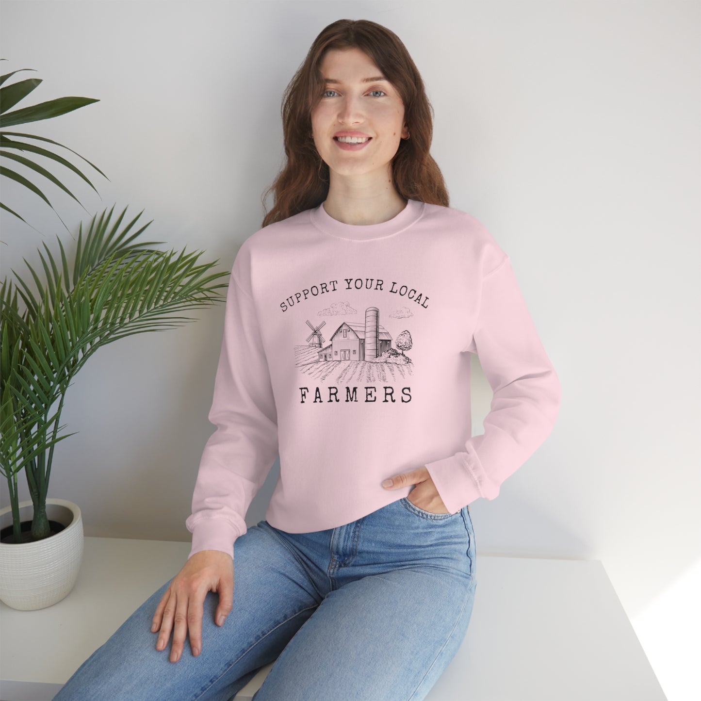 "Support Your Local Farmers - Wide Scene" - Unisex Heavy Blend™ Crewneck Sweatshirt