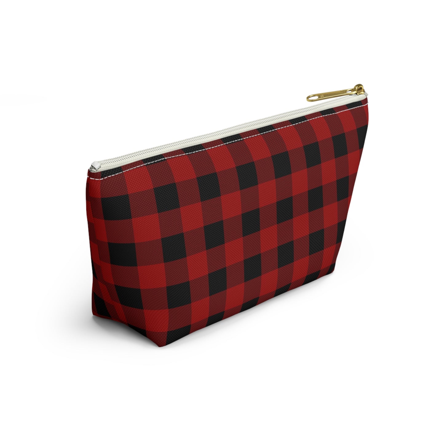 Red and Black Buffalo Plaid/Checkered Print Design Accessory Pouch w T-bottom