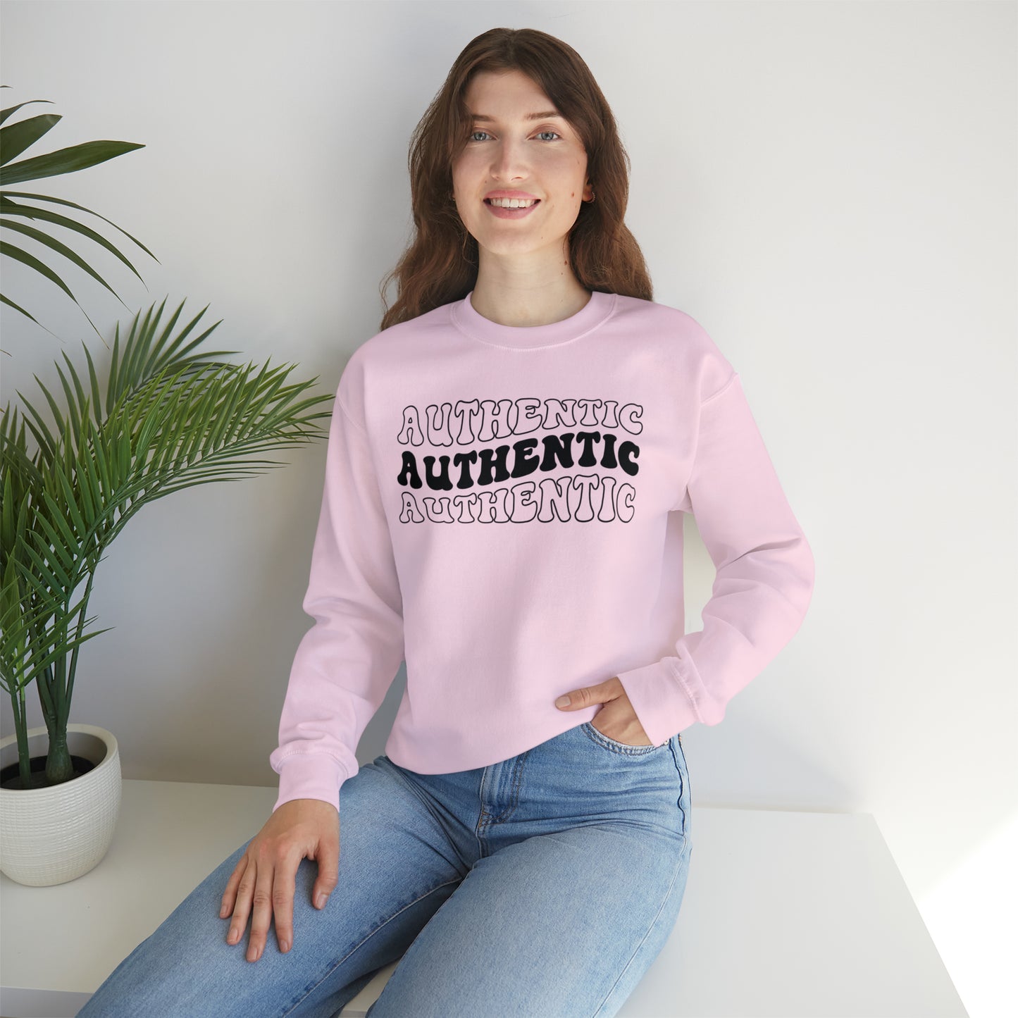 "Authentic" Black Logo Unisex Heavy Blend™ Crewneck Sweatshirt